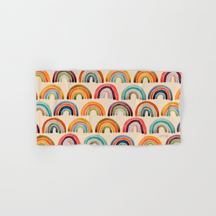 Rainbow Watercolor - Retro Palette Bath Towel Gallery Image 1
