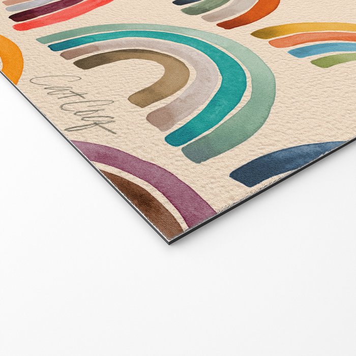 Rainbow Watercolor - Retro Palette Welcome Mat Gallery Image 2