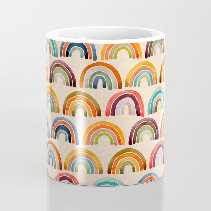 Rainbow Watercolor - Retro Palette Coffee Mug Gallery Image 4