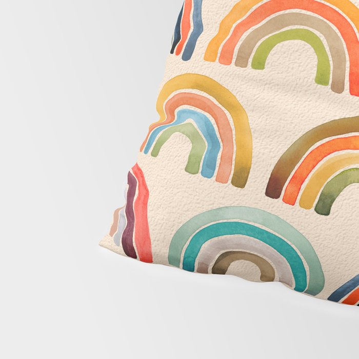 Rainbow Watercolor - Retro Palette Pillow Sham Gallery Image 4