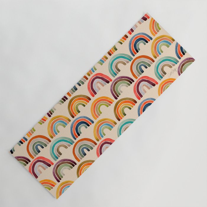 Rainbow Watercolor - Retro Palette Yoga Mat Gallery Image 1