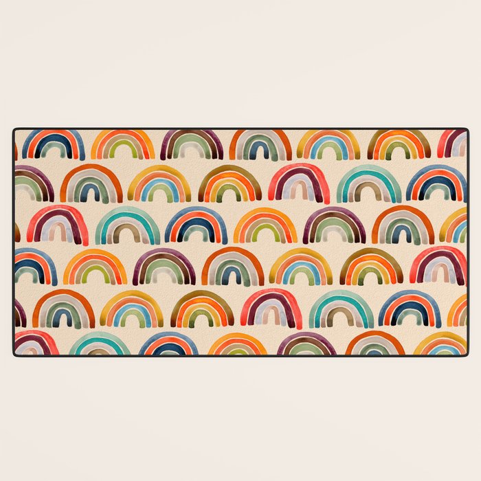 Rainbow Watercolor - Retro Palette Desk Mat Gallery Image 3