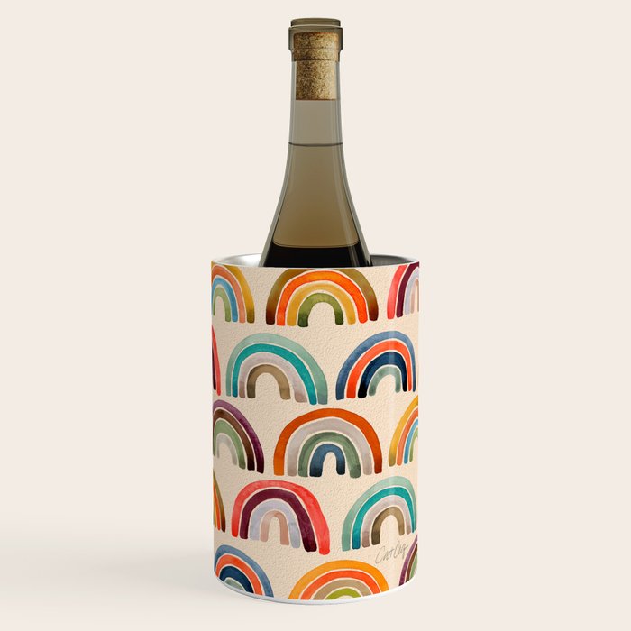 Rainbow Watercolor - Retro Palette Wine Chiller Gallery Image 3