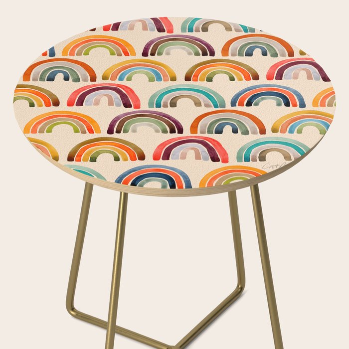 Rainbow Watercolor - Retro Palette Side Table Gallery Image 2