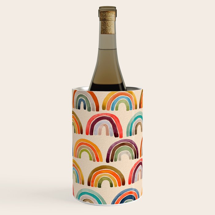 Rainbow Watercolor - Retro Palette Wine Chiller Gallery Image 1