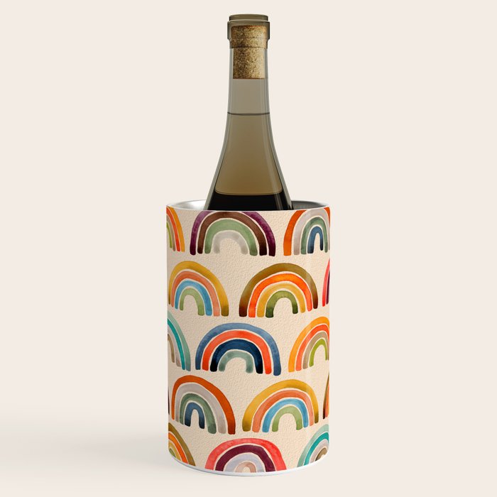 Rainbow Watercolor - Retro Palette Wine Chiller Gallery Image 2