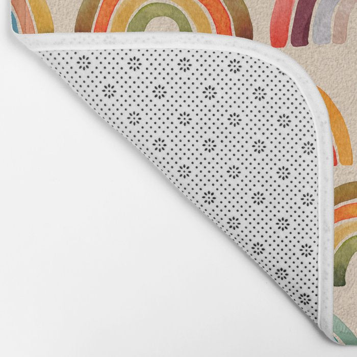 Rainbow Watercolor - Retro Palette Bath Mat Gallery Image 2