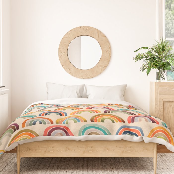 Rainbow Watercolor - Retro Palette Duvet Cover Gallery Image 3