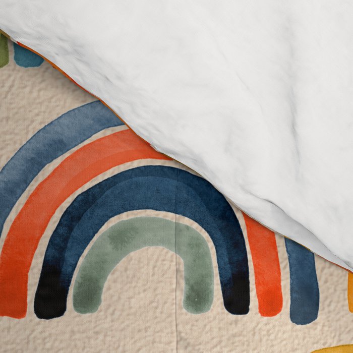 Rainbow Watercolor - Retro Palette Comforter Gallery Image 4