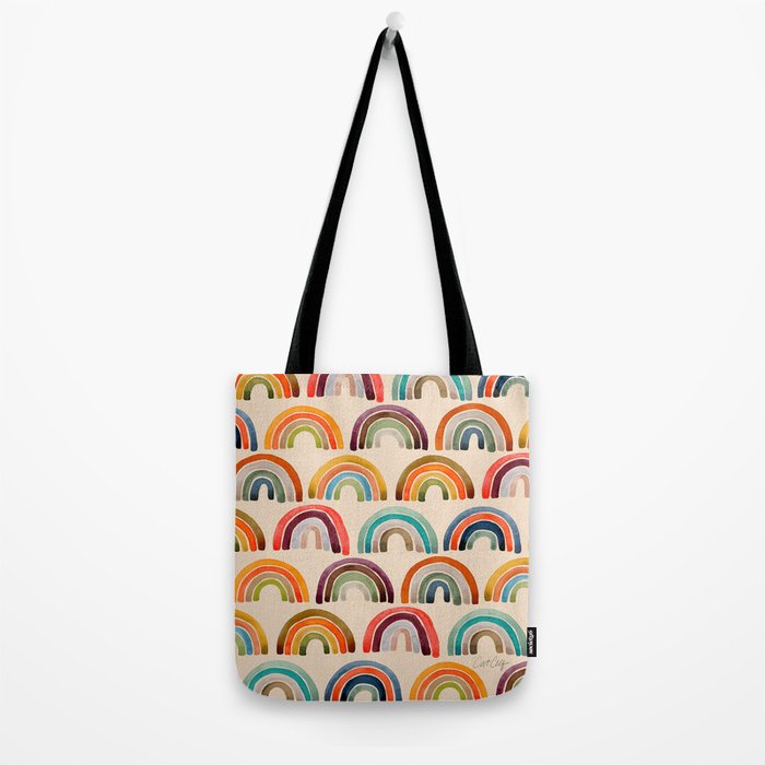 Rainbow Watercolor - Retro Palette Tote Bag Gallery Image 2