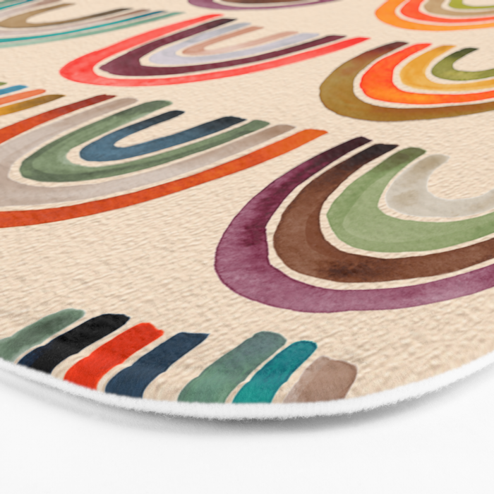 Rainbow Watercolor - Retro Palette Bath Mat Gallery Image 3