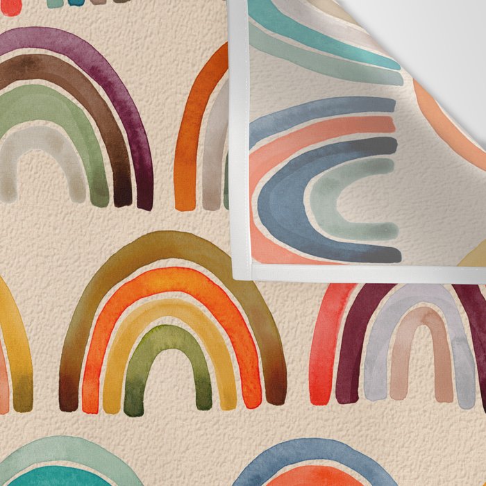 Rainbow Watercolor - Retro Palette Wall Tapestry Gallery Image 3