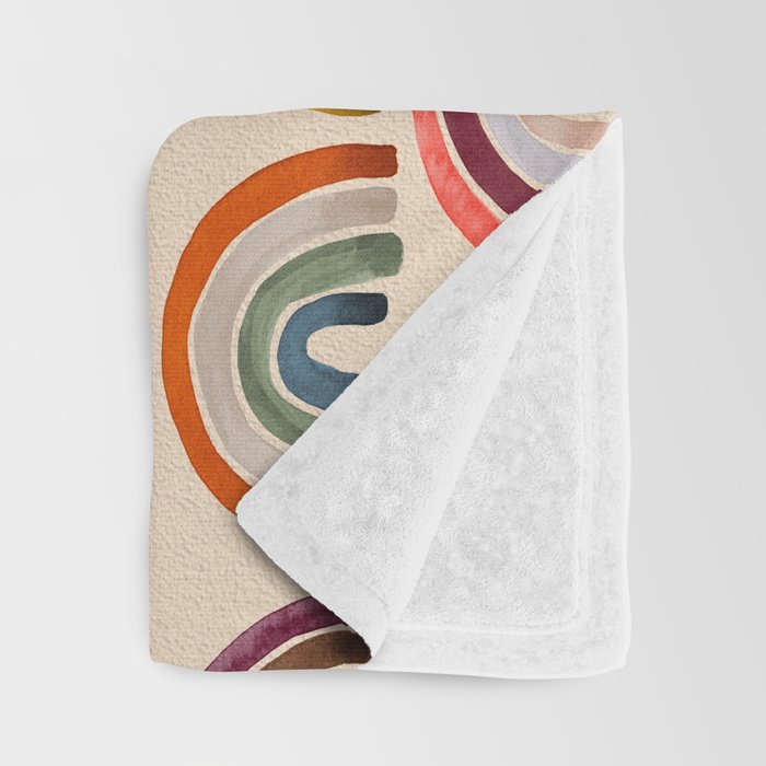Rainbow Watercolor - Retro Palette Throw Blanket Gallery Image 3