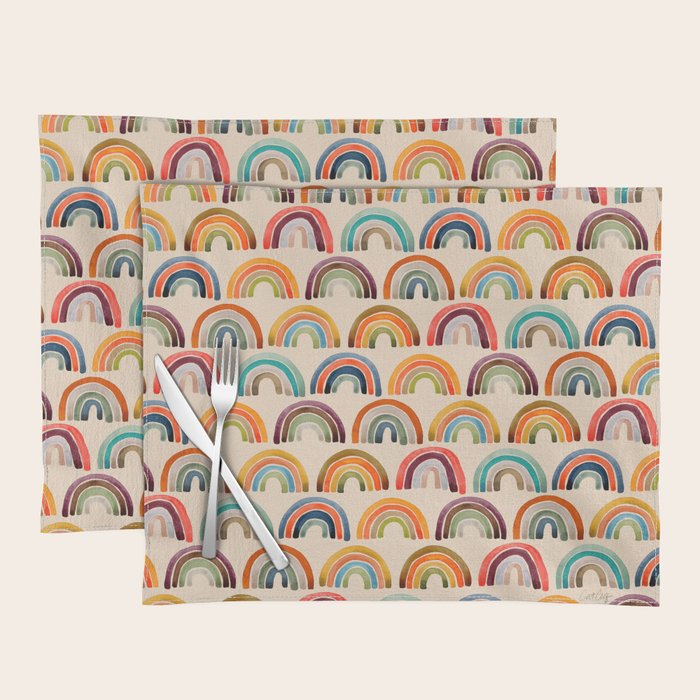 Rainbow Watercolor - Retro Palette Placemat Gallery Image 1