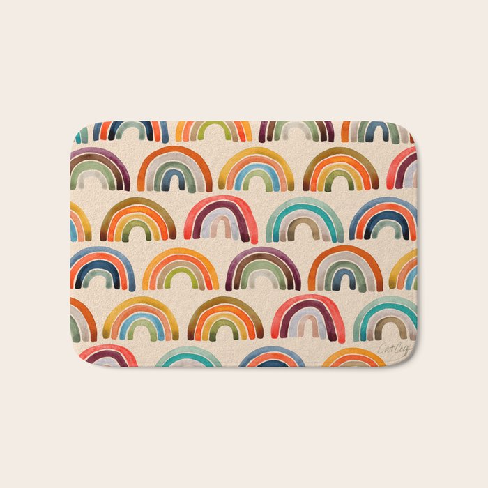 Rainbow Watercolor - Retro Palette Bath Mat Gallery Image 1