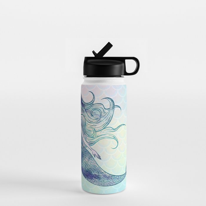 Watercolor Mermaid Water Bottle Gallery Image 1