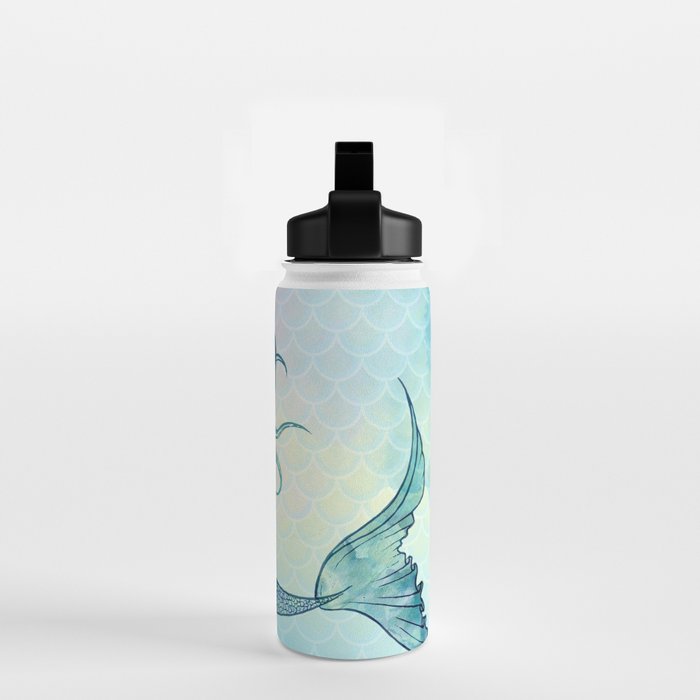 Watercolor Mermaid Water Bottle Gallery Image 2