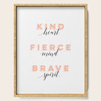 Girl Power - Kind Heart Fierce Mind Brave Spirit Serving Tray Gallery Image 1