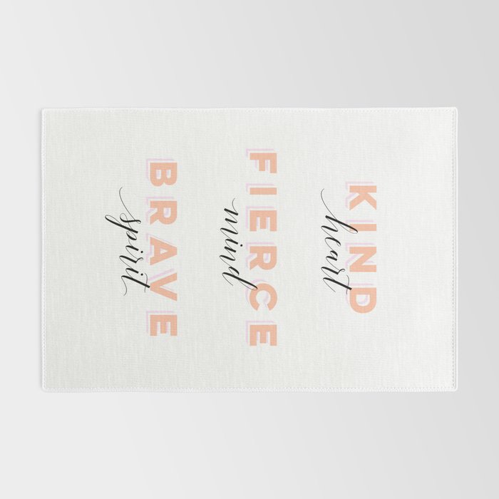 Girl Power - Kind Heart Fierce Mind Brave Spirit Rug Gallery Image 2