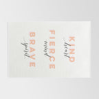Girl Power - Kind Heart Fierce Mind Brave Spirit Rug Gallery Image 2