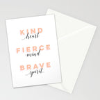 Girl Power - Kind Heart Fierce Mind Brave Spirit Stationery Card Gallery Image 2