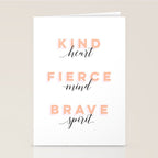 Girl Power - Kind Heart Fierce Mind Brave Spirit Stationery Card Gallery Image 2