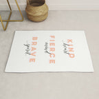 Girl Power - Kind Heart Fierce Mind Brave Spirit Rug Gallery Image 1