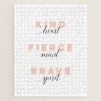 Girl Power - Kind Heart Fierce Mind Brave Spirit Jigsaw Puzzle Gallery Image 1