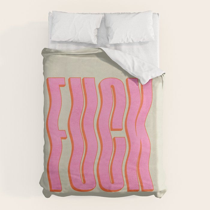 Favorite Word: Peach Wavy Edition Duvet Cover Gallery Image 1