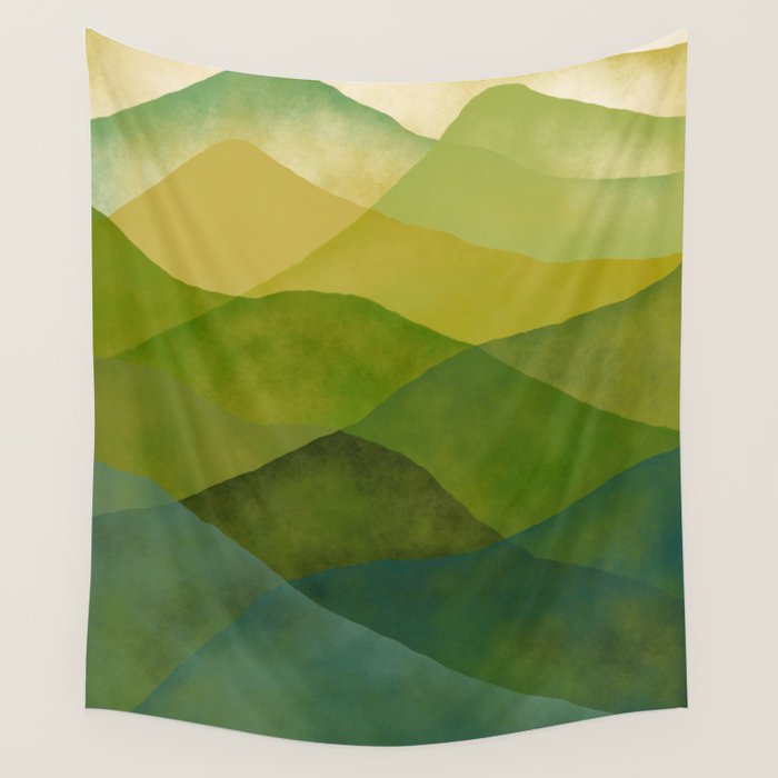 Abstract  Art Print - Watercolor Mountain #7 Wall Tapestry Gallery Image 1
