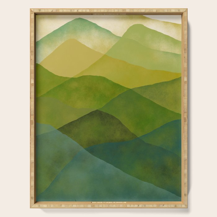 Abstract  Art Print - Watercolor Mountain #7 Serving Tray Gallery Image 1