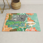 Never Change Your Stripes Illustration, Modern Bohemian Zebra Painting Wildlife Woman Rug Gallery Image 1