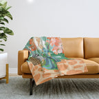 Never Change Your Stripes Illustration, Modern Bohemian Zebra Painting Wildlife Woman Throw Blanket Gallery Image 1