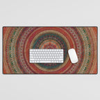 Earth Tone Colored Mandala Desk Mat Gallery Image 1