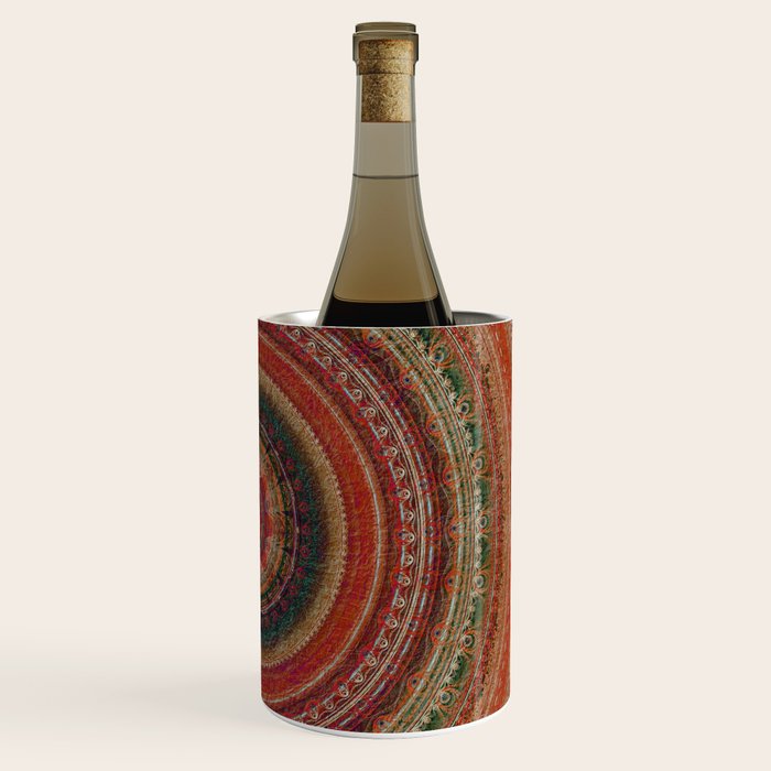 Earth Tone Colored Mandala Wine Chiller Gallery Image 3
