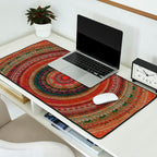 Earth Tone Colored Mandala Desk Mat Gallery Image 2