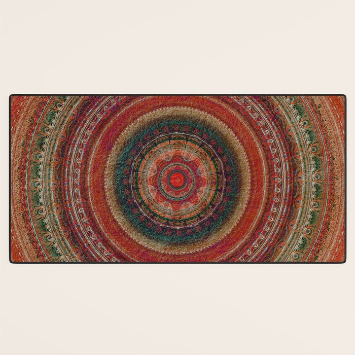 Earth Tone Colored Mandala Desk Mat Gallery Image 3