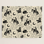 Cowboys and Cacti - cream and black Jigsaw Puzzle Gallery Image 1