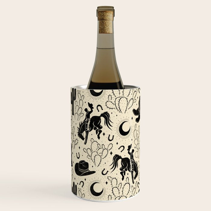 Cowboys and Cacti - cream and black Wine Chiller Gallery Image 2