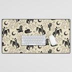 Cowboys and Cacti - cream and black Desk Mat Gallery Image 1