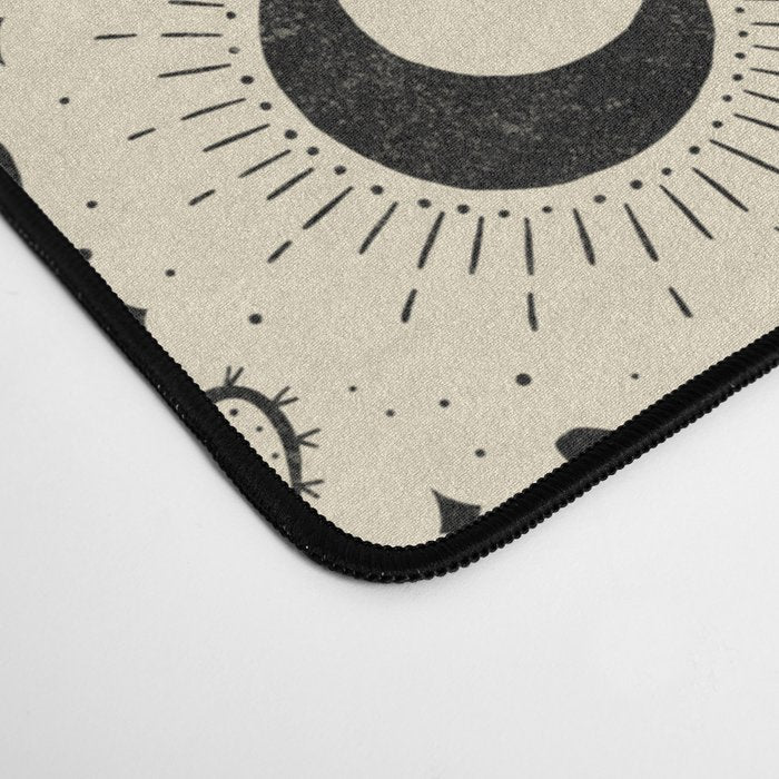 Cowboys and Cacti - cream and black Desk Mat Gallery Image 4