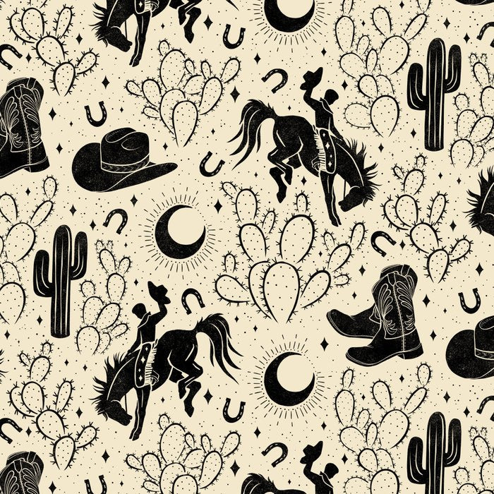 Cowboys and Cacti - cream and black Coffee Mug Gallery Image 2