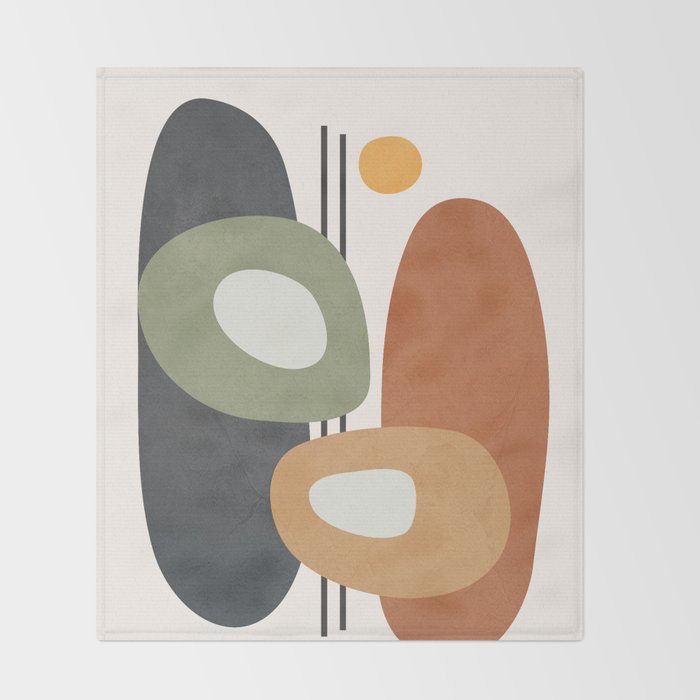 Modern Abstract Shapes 13 Throw Blanket Gallery Image 2