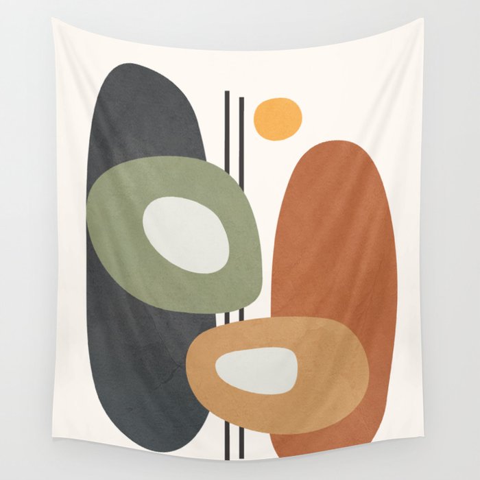 Modern Abstract Shapes 13 Wall Tapestry Gallery Image 4