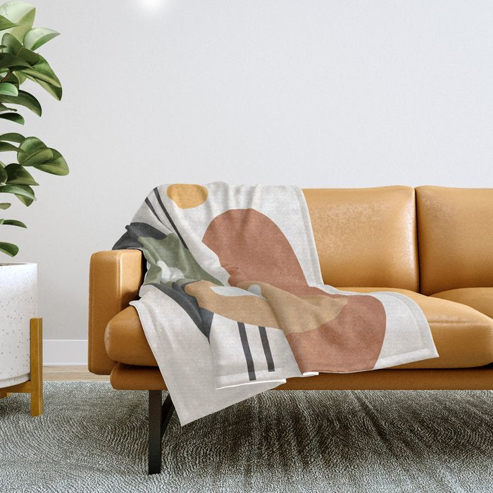 Modern Abstract Shapes 13 Throw Blanket Gallery Image 1