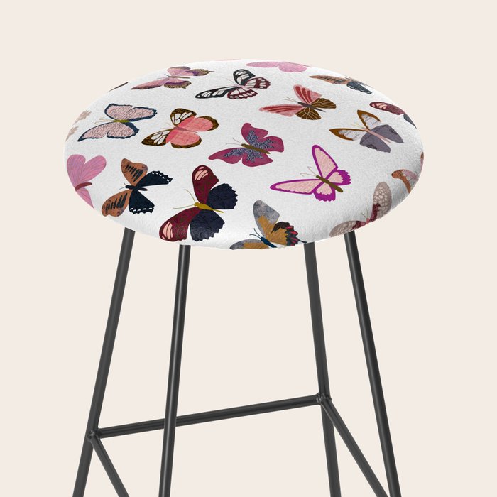 Pink Butterflies Stool Gallery Image 2