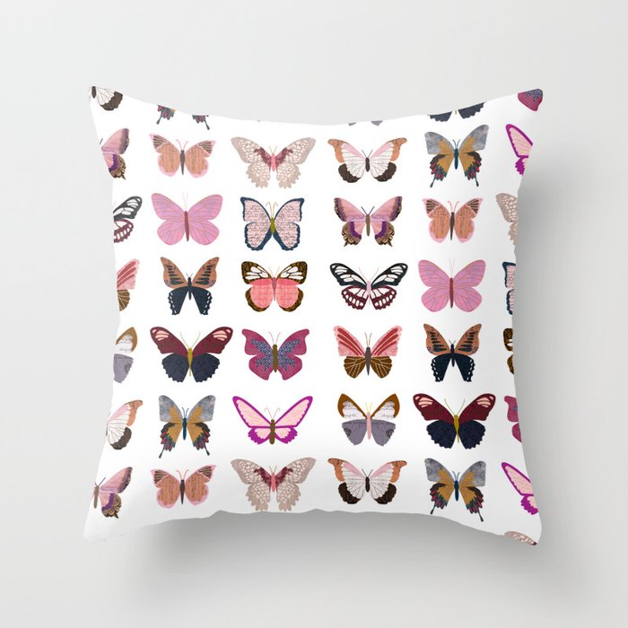 Pink Butterflies Throw Pillow Gallery Image 6