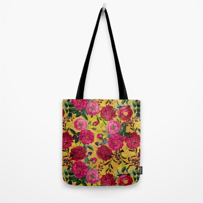 Vintage & Shabby Chic - Summer Tropical Roses Flower Garden Tote Bag Gallery Image 2
