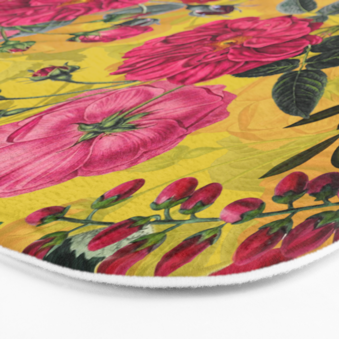 Vintage & Shabby Chic - Summer Tropical Roses Flower Garden Bath Mat Gallery Image 3