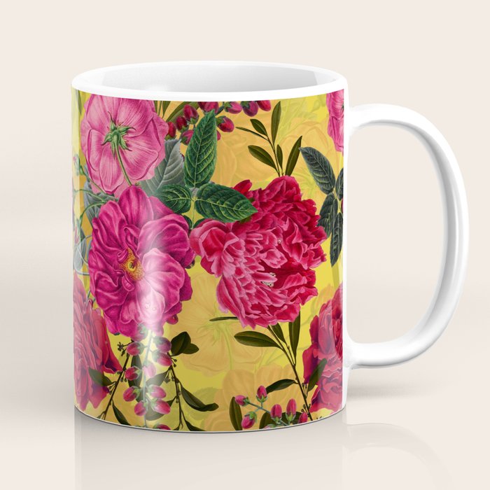 Vintage & Shabby Chic - Summer Tropical Roses Flower Garden Coffee Mug Gallery Image 1